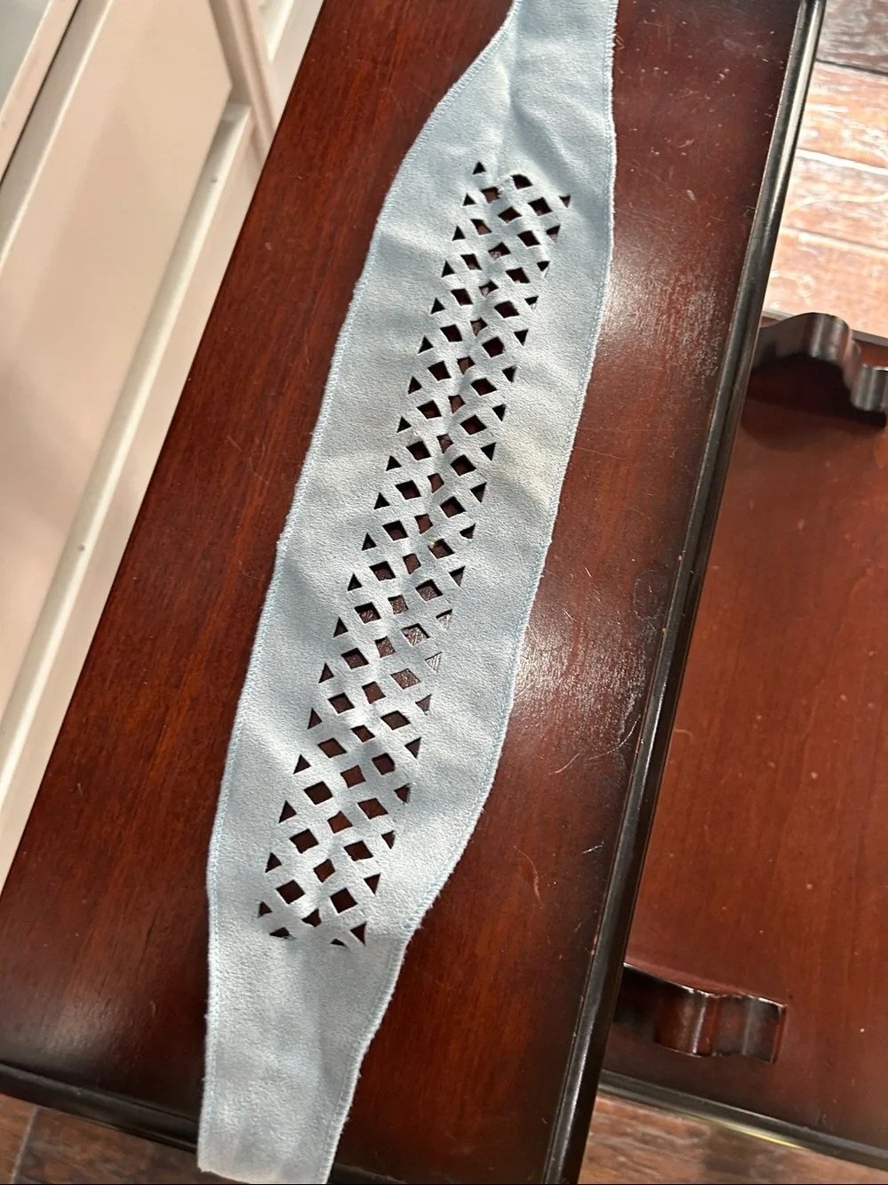 Light Blue Laser-Cut Scarf Headband